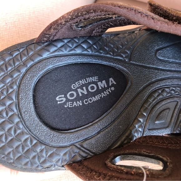 Sonoma Genuine Leather Stingray Removable Back Strap Brown Adjustable Sandals 7 - Picture 10 of 14